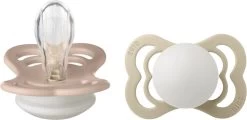 BIBS Supreme 2 PACK Silicone Size 1 Blush NIGHT/Vanilla NIGH
