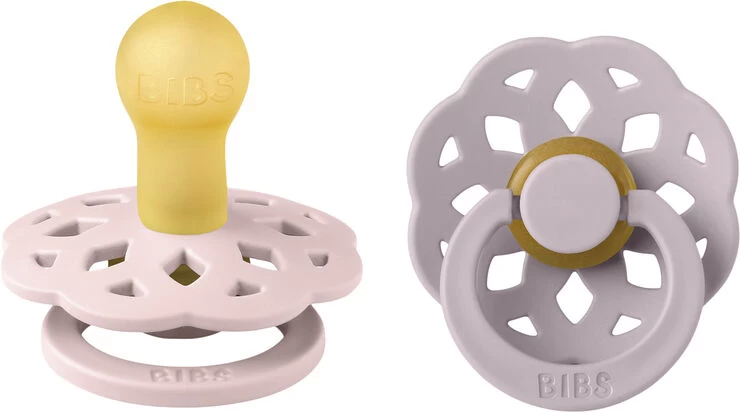 BIBS Boheme 2 PACK Latex Size 1 Blossom/Dusky Lilac 3 BIBS Boheme 2 PACK Latex Size 1 Blossom/Dusky Lilac