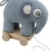 Sebra Hæklet Trækdyr, Elefanten Fanto, Powder Blue -Baby Bonus 300110009