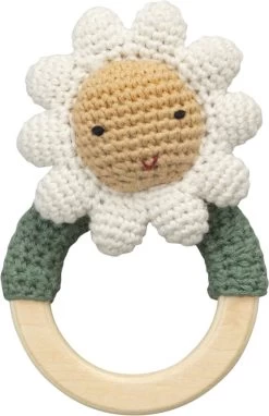 Sebra Hæklet Rangle På Træring, Blomst