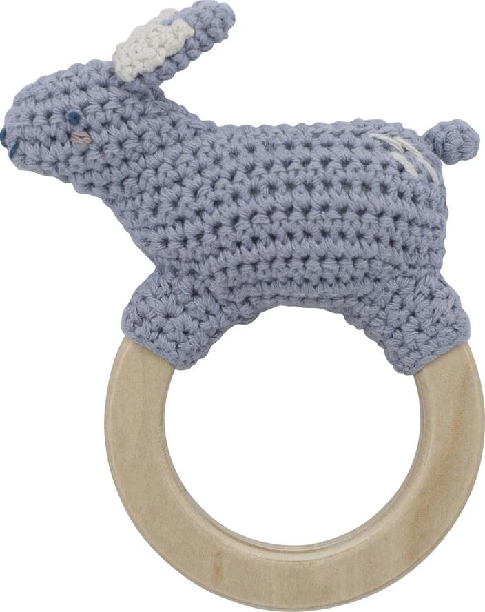 Sebra Hæklet Rangle, Kaninen Bluebell På Træring, Dreamy Lavender 3 Sebra Hæklet Rangle, Kaninen Bluebell På Træring, Dreamy Lavender