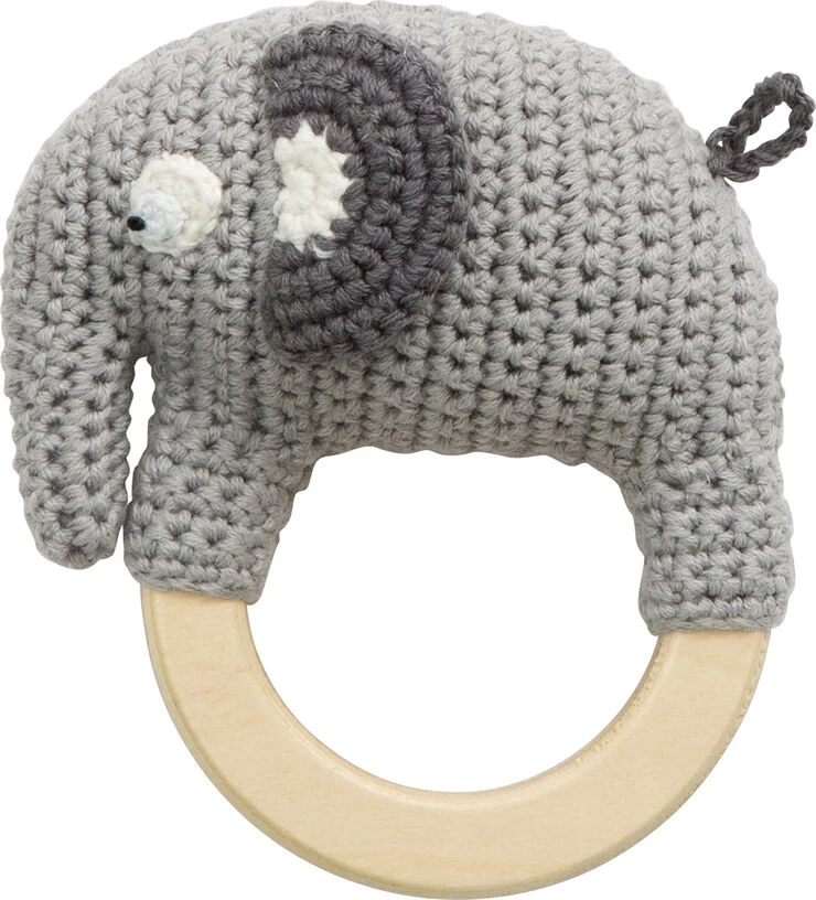 Sebra Hæklet Rangle, Elefanten Fanto, Classic Grey 3 Sebra Hæklet Rangle, Elefanten Fanto, Classic Grey