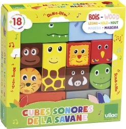 Vilac - Træklodser Med Lyd - Jungledyr -Baby Bonus 3048700021014 3