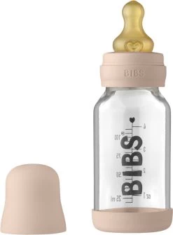 BIBS Baby Glass Bottle Complete Set Latex 110ml Blush
