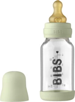 BIBS Baby Glass Bottle Complete Set Latex 110ml Sage