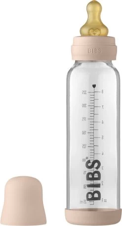 BIBS Baby Glass Bottle Complete Set Latex 225ml Blush
