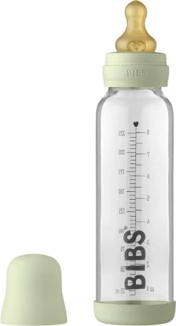 BIBS Baby Glass Bottle Complete Set Latex 225ml Sage