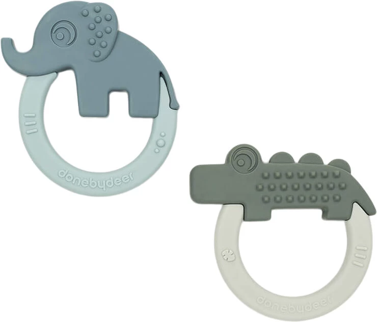 Done By Deer Biderangle 2 Stk Deer Friends Grøn/Blå 3 Done By Deer Biderangle 2 Stk Deer Friends Grøn/Blå