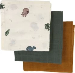 Done By Deer Stofble 3 Stk GOTS Sea Friends Farve Mix -Baby Bonus 5712643028581 2