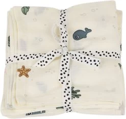 Done By Deer Babysvøb 2 Stk GOTS Sea Friends Beige
