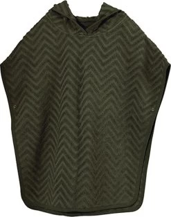 Filibabba Bade Poncho - Zigzag, Dark Green