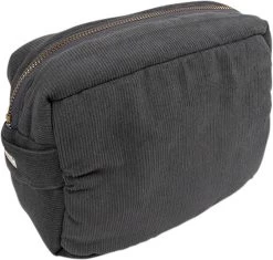 Filibabba Toilettaske Lille - Fløjl, Stone Grey