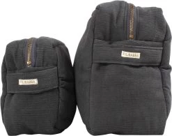 Filibabba Toilettaske Lille - Fløjl, Stone Grey -Baby Bonus 5712804012275 4