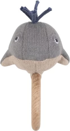 Filibabba Aktivitetslegetøj - Willie The Whale Rattle Grey -Baby Bonus 5712804016488 1