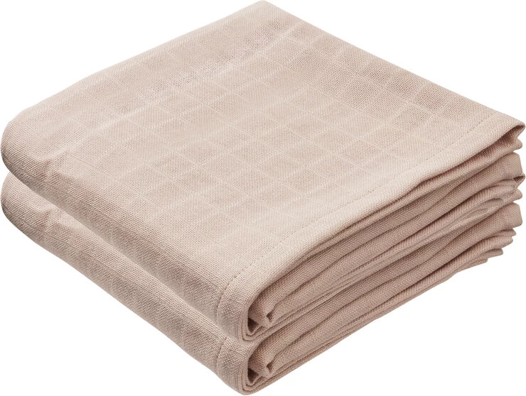 Muslin Cloth, 2-pack - GOTS Blossom Pink 3 Muslin Cloth, 2-pack - GOTS Blossom Pink
