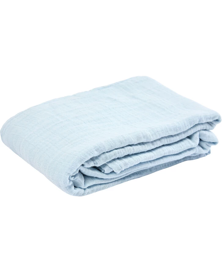 BIBS Muslin Swaddle 120x120cm Baby Blue 3 BIBS Muslin Swaddle 120x120cm Baby Blue