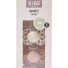 BIBS Infinity 2 PACK Silicone Symmetrical Size 1 Ivory/Blush -Baby Bonus 5713795243655