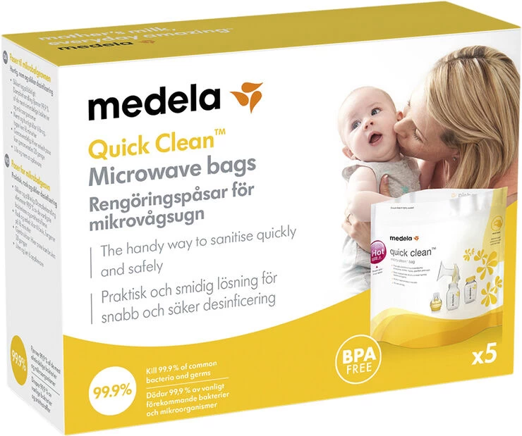 Medela Quick Clean Dampsteriliseringsspose, 5 Stk. 4 Medela Quick Clean Dampsteriliseringsspose, 5 Stk. - Billede 2