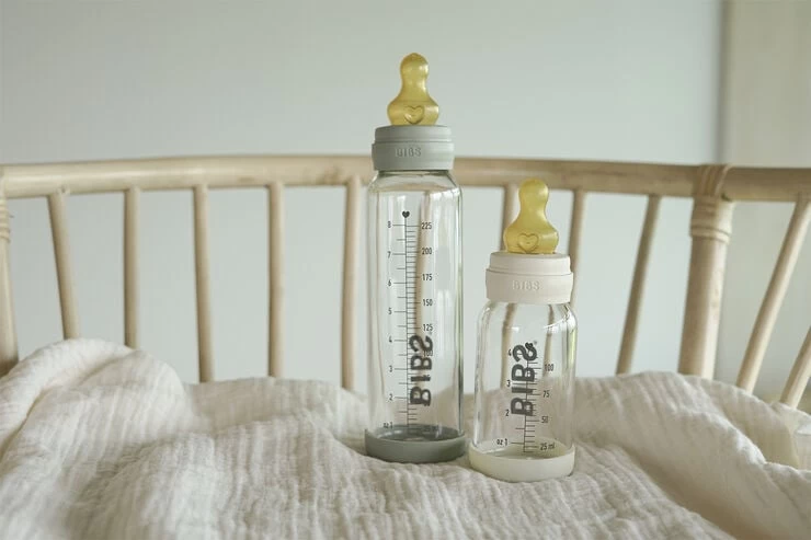 BIBS Baby Glass Bottle Complete Set Latex 110ml Blush 5 BIBS Baby Glass Bottle Complete Set Latex 110ml Blush - Billede 3