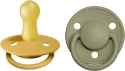 BIBS De Lux 2 PACK Latex Size 2 Honey Bee/Olive