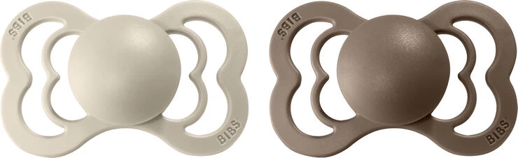 BIBS Supreme 2 PACK Silicone Vanilla/Dark Oak 4 BIBS Supreme 2 PACK Silicone Vanilla/Dark Oak - Billede 2