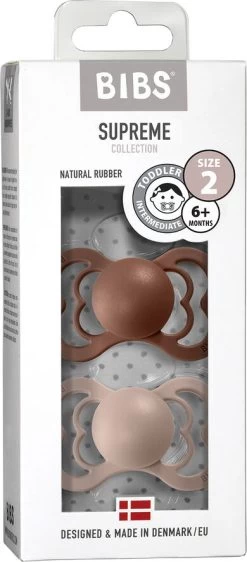 BIBS Supreme 2 PACK Latex Woodchuck/Blush -Baby Bonus BIBS SUPREME PACK 270337 5713795199136 Woodchuck Blush2